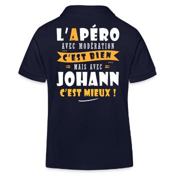 Johann Cadeau Humour personnalisé cadeau johann - Polo enfant bio Stanley/Stella - bleu marine - Dos