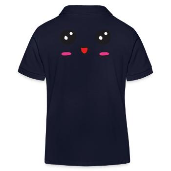 kawaii Gesicht mit offenem Lächeln - Kinder Organic Poloshirt Mini Sprinter von Stanley/Stella - Navy - Hinten