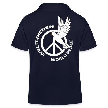 World Peace World Day of Peace Dove Peace - Kids Organic Polo Shirt by Stanley/Stella - navy - Back
