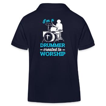Drumsticks Schlagzeug Schlagzeuger - Kinder Organic Poloshirt Mini Sprinter von Stanley/Stella - Navy - Hinten
