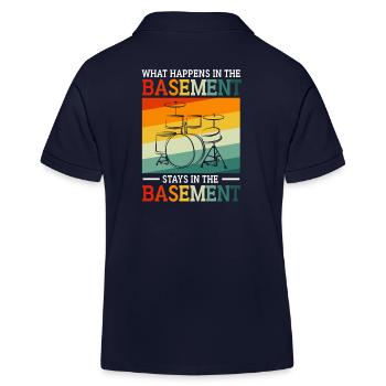 Schlagzeuger Schlagzeug Drumsticks - Kinder Organic Poloshirt Mini Sprinter von Stanley/Stella - Navy - Hinten