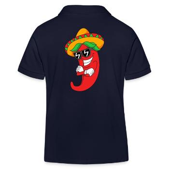 Chilli Chipotle Chili Pepper Jalapeno Hot Chili - Kids Organic Polo Shirt by Stanley/Stella - navy - Back