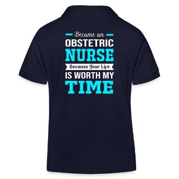 Krankenschwester Schwangerschaft Krankenhaus - Kinder Organic Poloshirt Mini Sprinter von Stanley/Stella - Navy - Hinten
