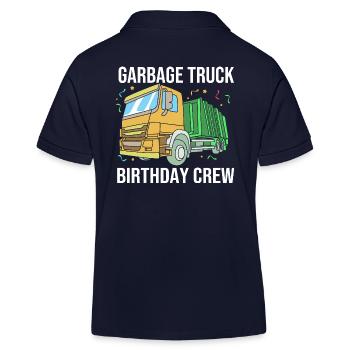 Garbage Can Garbage Truck Garbage Truck Garbage Man - Kids Organic Polo Shirt by Stanley/Stella - navy - Back