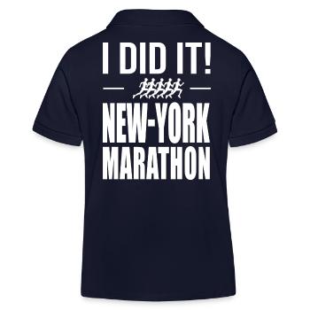i did it run running - Kids Organic Polo Shirt by Stanley/Stella - navy - Back