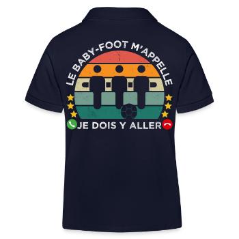 Le baby-foot m' appelle humour baby-foot vintage - Polo enfant bio Stanley/Stella - bleu marine - Dos