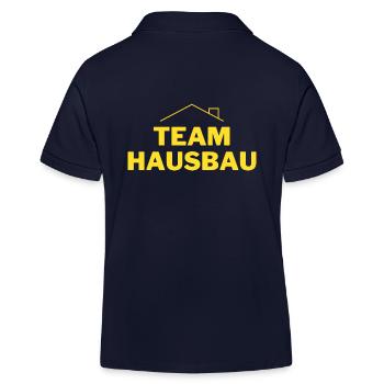 Team Hausbau mit Herz und Leidenschaft Handwerker - Kinder Organic Poloshirt Mini Sprinter von Stanley/Stella - Navy - Hinten