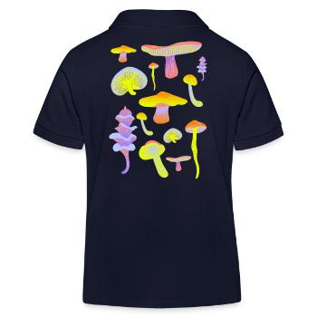 Tropische Pilz-Neon-Palette - Kinder Organic Poloshirt Mini Sprinter von Stanley/Stella - Navy - Hinten