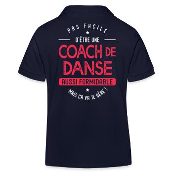 coach Danse formidable cadeau humour Danse - Polo enfant bio Stanley/Stella - bleu marine - Dos