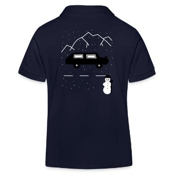 Automobiliste, Autoroute, Hiver, Solitude, Neige, Voiture - Polo enfant bio Stanley/Stella - bleu marine - Dos