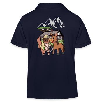 Chat Sauvage Ouest Nature Enfant Enfants Cavalier Âne - Polo enfant bio Stanley/Stella - bleu marine - Dos