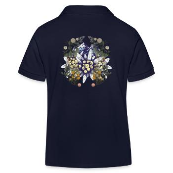 Alps Mountains Mountains Nature Flowers Nature Lovers - Kids Organic Polo Shirt by Stanley/Stella - navy - Back