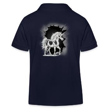Einhorn Einhörner Fabelwesen Fabeltiere mystisch - Kinder Organic Poloshirt Mini Sprinter von Stanley/Stella - Navy - Hinten