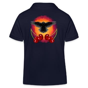 Rockabilly Crow Crows Cerise Cerise Fruit - Polo enfant bio Stanley/Stella - bleu marine - Dos
