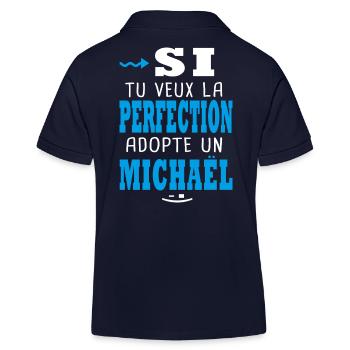 Michaël Si tu veux la perfection adopte Michael - Polo enfant bio Stanley/Stella - bleu marine - Dos
