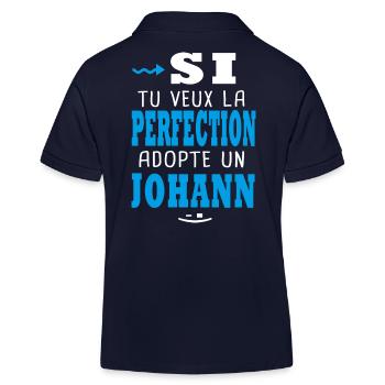 Johann Si tu veux la perfection adopte un johann - Polo enfant bio Stanley/Stella - bleu marine - Dos
