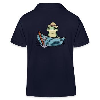 Grenouille, Grenouilles, Bateau, Étang, Nature - Polo enfant bio Stanley/Stella - bleu marine - Dos