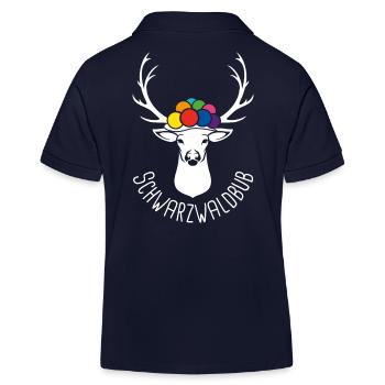 Hirsch Schwarzwaldbub weiss - Kinder Organic Poloshirt Mini Sprinter von Stanley/Stella - Navy - Hinten