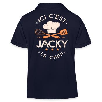 Jacky Chef Ici c est jacky le chef cuisinier - Polo enfant bio Stanley/Stella - bleu marine - Dos