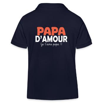 papa d amour je t aime papa - Polo enfant bio Stanley/Stella - bleu marine - Dos