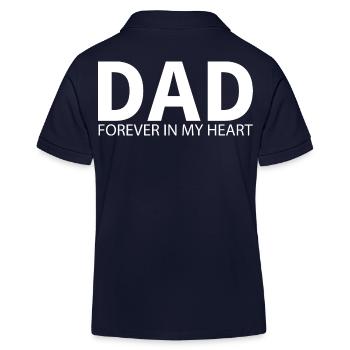 Papa: Für immer in meinem Herzen. Gestaltung des Denkmals - Kinder Organic Poloshirt Mini Sprinter von Stanley/Stella - Navy - Hinten