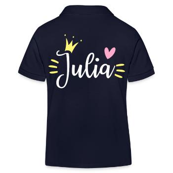 Couronne de nom Julia - Polo enfant bio Stanley/Stella - bleu marine - Dos