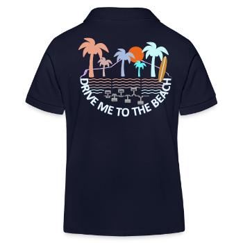 Drive Me To The Beach - Kinder Organic Poloshirt Mini Sprinter von Stanley/Stella - Navy - Hinten
