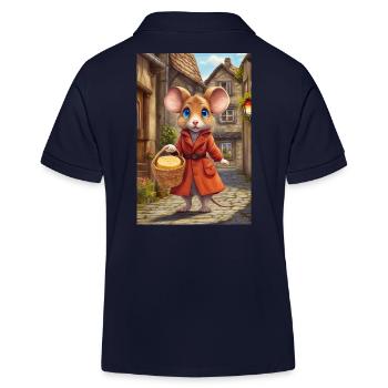 Maus mit ihrem Käse - Kinder Organic Poloshirt Mini Sprinter von Stanley/Stella - Navy - Hinten