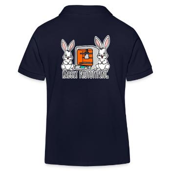 Rabbit Prototyping - Printing rabbits with 3D printer - Kids Organic Polo Shirt by Stanley/Stella - navy - Back