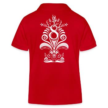 Kurbits V8 No :2 - blanc - Polo enfant bio Stanley/Stella - rouge - Dos