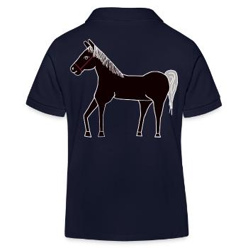 Cheval Enfants Ross Étalon Poney Noir Ferme Enfant - Polo enfant bio Stanley/Stella - bleu marine - Dos