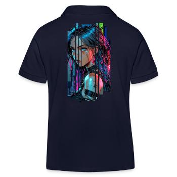 Cyber femme Urban city néon - Polo enfant bio Stanley/Stella - bleu marine - Dos