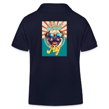 Hund Hundeliebhaber Gassi Hunde Vierbeiner Welpe - Kinder Organic Poloshirt Mini Sprinter von Stanley/Stella - Navy - Hinten