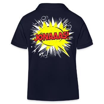 Le nom de Jonas drôle de bulle Jonaaas ! - Polo enfant bio Stanley/Stella - bleu marine - Dos