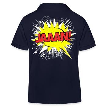Jan Name Funny Speech Bubble Jaaan! - Kids Organic Polo Shirt by Stanley/Stella - navy - Back