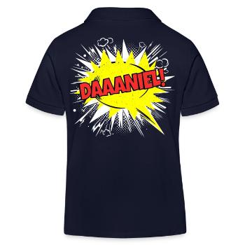 Danie's Name Funny Speech Bubble Daaaniel! - Kids Organic Polo Shirt by Stanley/Stella - navy - Back