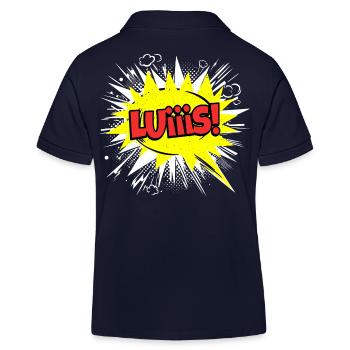 Luis Name Funny Speech Bubble Luiiis! - Kids Organic Polo Shirt by Stanley/Stella - navy - Back