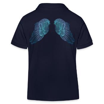 Ailes d'ange aux tons bleus - Polo enfant bio Stanley/Stella - bleu marine - Dos