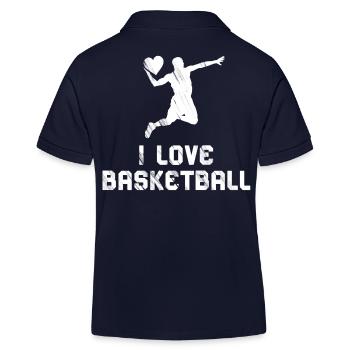 J’aime le basket-ball – Cœur pour le terrain - Polo enfant bio Stanley/Stella - bleu marine - Dos