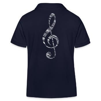 Clef musique symbole note signe - Polo enfant bio Stanley/Stella - bleu marine - Dos