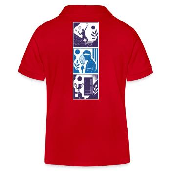 TENNIS WORLD - Tennis AI Generated - Kids Organic Polo Shirt by Stanley/Stella - red - Back