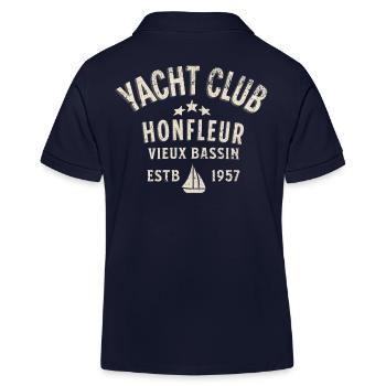 Honfleur yacht club vieux bassin 1 - Kids Organic Polo Shirt by Stanley/Stella - navy - Back