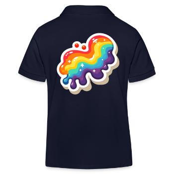 Regenbogen-Pouring-Farbe - Kinder Organic Poloshirt Mini Sprinter von Stanley/Stella - Navy - Hinten