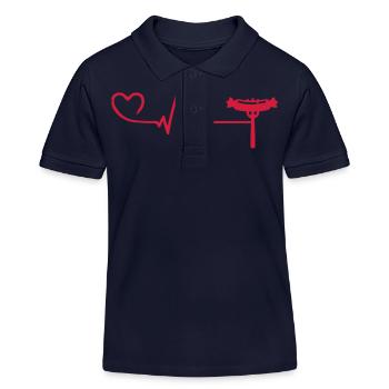 Currywurst Fleisch Puls herzschlag liebe - Kinder Organic Poloshirt Mini Sprinter von Stanley/Stella - Navy - Vorne