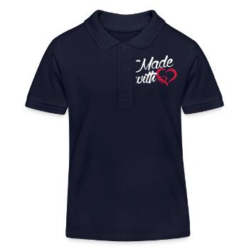 Made with heart - baby - newborn-family-child - Kids Organic Polo Shirt by Stanley/Stella - navy - Front