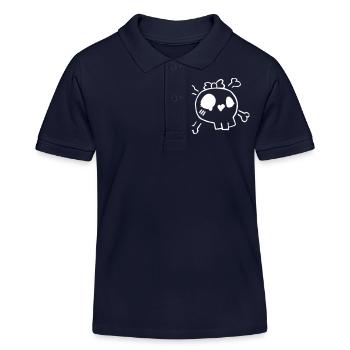skully - Kids Organic Polo Shirt by Stanley/Stella - navy - Front