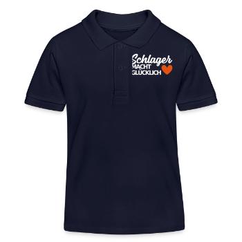 Schlager macht glücklich deutscher Schlager Spruch - Kinder Organic Poloshirt Mini Sprinter von Stanley/Stella - Navy - Vorne