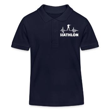 Biathlon - Polo enfant bio Stanley/Stella - bleu marine - Devant