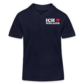 ICH LIEBE SCHLAGER - Kinder Organic Poloshirt Mini Sprinter von Stanley/Stella - Navy - Vorne