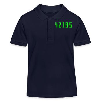 Marathon 42195 mètres - Polo enfant bio Stanley/Stella - bleu marine - Devant